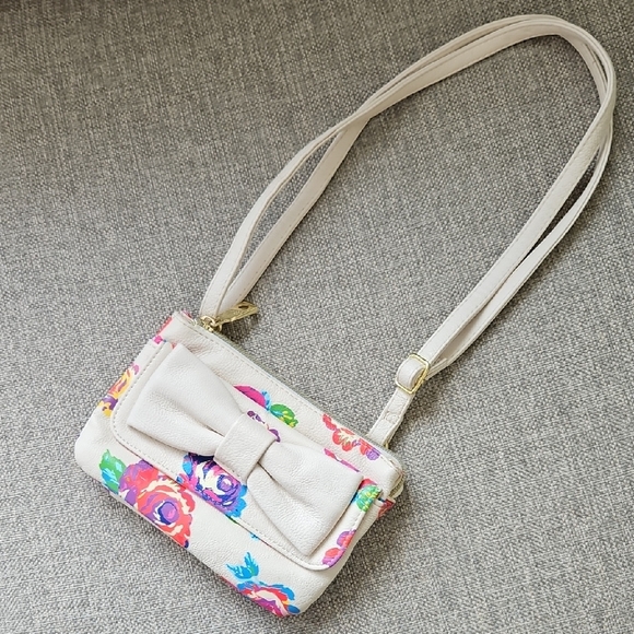 Betsey Johnson Cream and Multicolor Floral Crossbody Bag - Picture 6 of 14